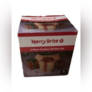 Merry Brite 3-Piece Lighted Christmas Gift Box Set  Holiday Present Decorations
